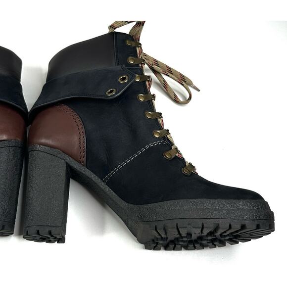 See By Chloe Eileen Black Brown Lug Heeled Platform Boots Women’s EU 41 US 10.5 - Picture 7 of 13